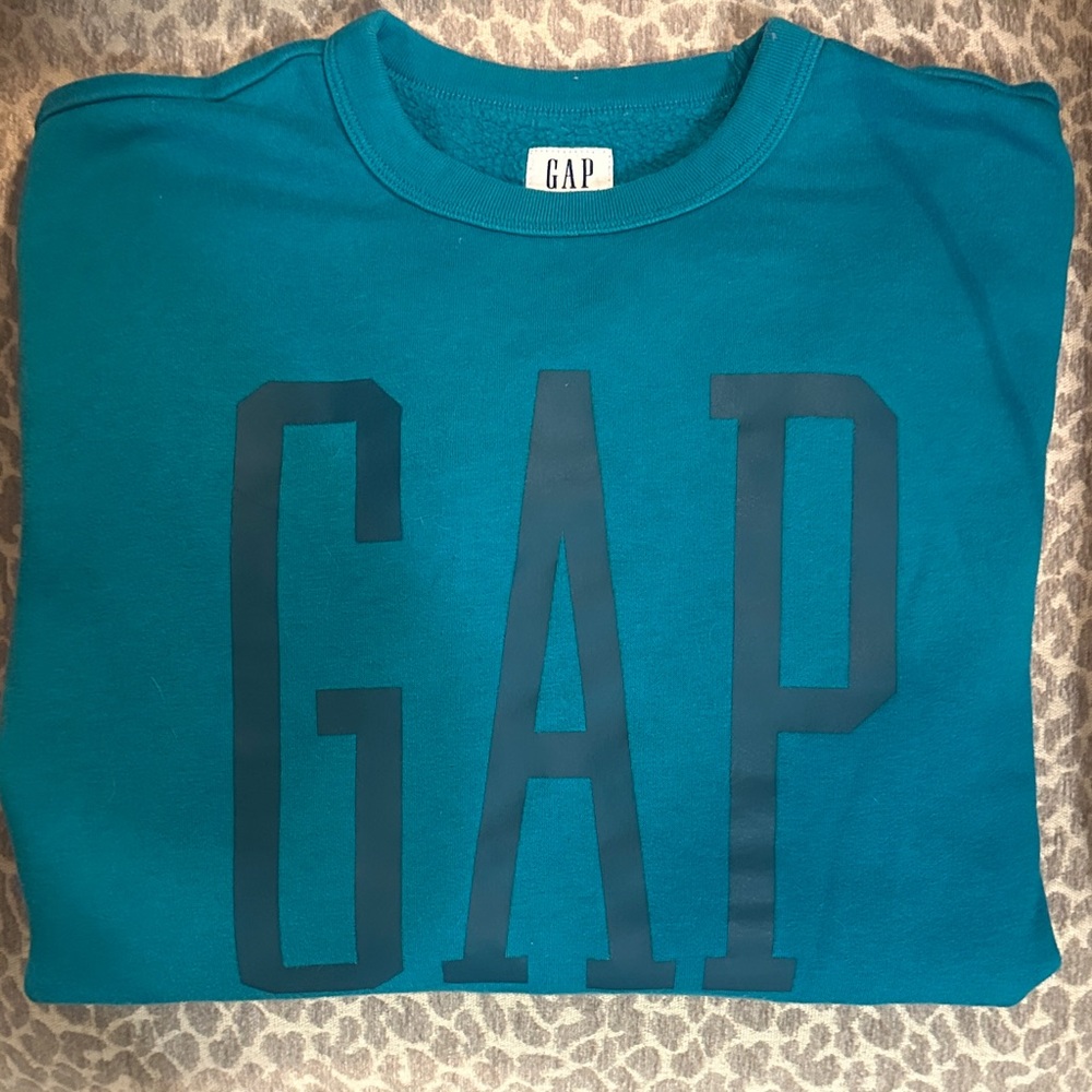 GAP Women's Teal Crewneck Sweater